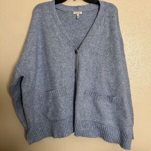 Ella Moss Blue V-Neck Relaxed Sweater